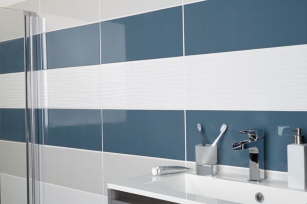 Faïence Arte Deco Glossy blanc brillant 20x50cm