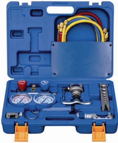 Coffret outillage dudgeonnière + coupes tube + manomètre R410A + ébavureur Réf TF-VTB 5B I