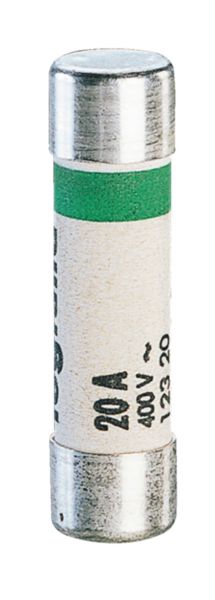 Cartouche domestique cylindrique 8,5x31,5 mm avec voyant 20 A (x10) Ref.012420