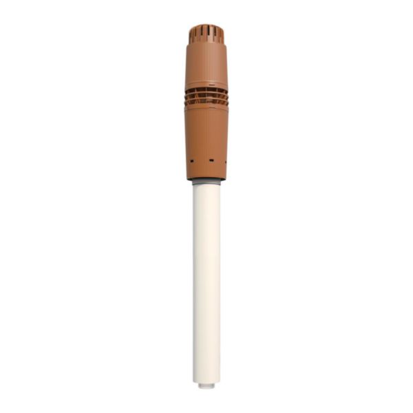 Terminal vertical anti-glace Rolux Condensation PPTL/PVC diamètre 80 / 125 longueur 1150 mm Gaz / Fioul Ocre réf. 184402
