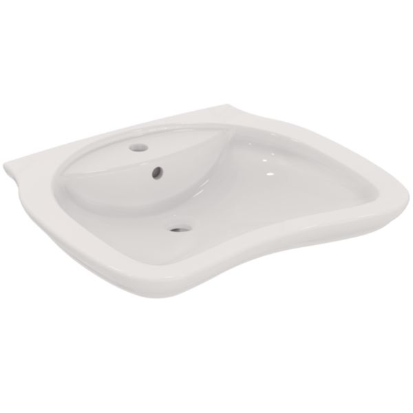 Lavabo ergonomique PMR MATURA 2 65 x 55 cm, avec trop-plein, blanc Réf. E765601