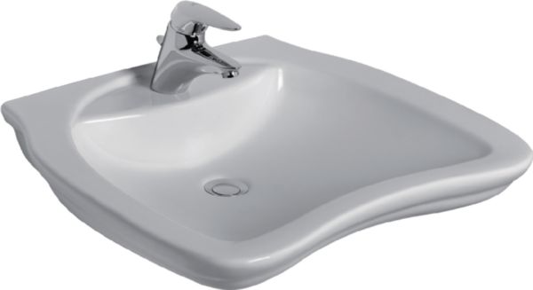 Lavabo ergonomique PMR MATURA 2 65 x 55 cm, sans trop-plein, blanc Réf. E765701