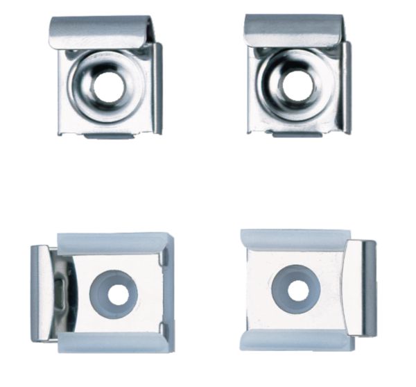 Jeu de 4 pattes de fixation Inox poli brillant Réf 577
