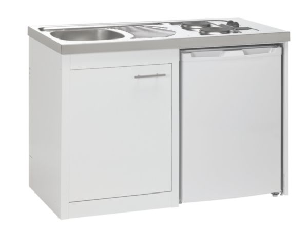 Porte de caisson associée meuble bas cuisinette CLIPMETAL COLOR 120 cm, Coloris Glacier
