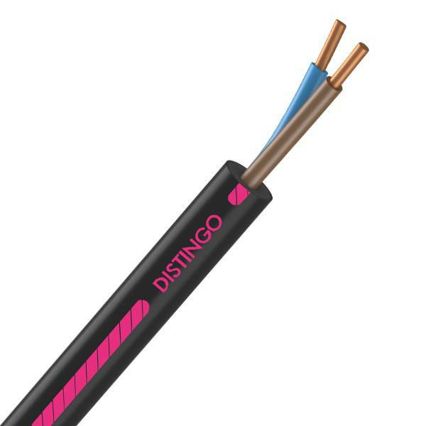 Câble électrique rigide Distingo U-1000 R2V 2x1,5 - couronne de 100m Réf. 10043879
