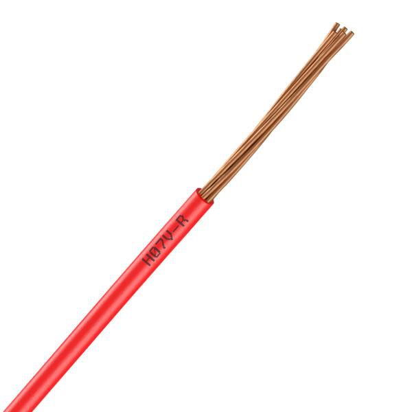 Fils de câblage rigides H07VR 1 x 10 - rouge - couronne de 100 mètres