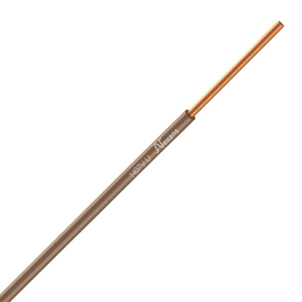 Fils de câblage résidentiel rigides H07VU 1 x 1,5 - brun - couronne de 100 mètres
