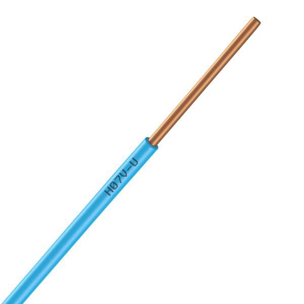 Fils de câblage résidentiel rigides H07VU 1 x 2,5 - bleu - couronne de 100 mètres