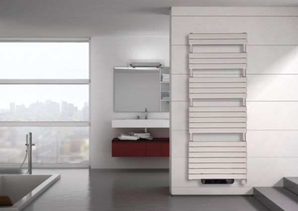 Sèche-serviettes  électrique Alterna Concerto avec soufflerie 2 H: 1156 L: 506  500W + soufflant 1000W blanc