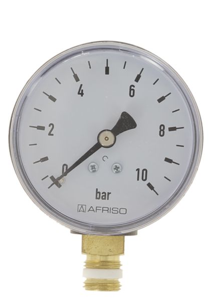 Manomètre radial cadran 63 mm diamètre 1/4'' 0 - 10 bars réf. 63514