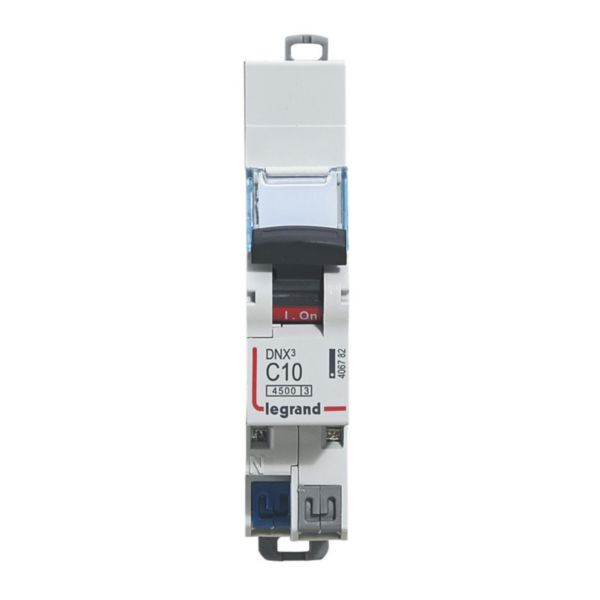 Disjoncteur DNX3 4500 auto/auto U+N 230V~ 10A 4,5kA courbe C 1 mod Ref.406782