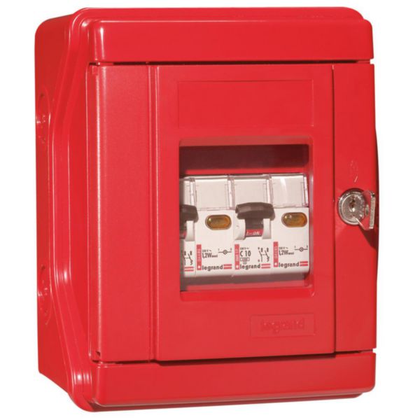Coffret de sécurité Plexo équipé IP 55 IK 07 2 Disjoncteur P+N (16 A et 10 A) Ref.038082