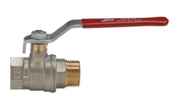 Robinet Altech à tournant sphérique  poignée plate MF 20x27 Passage intégral. Laiton nikelé. ACS.