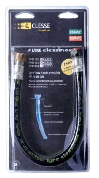 Lyre Clessinox butane/propane long : 0,45 m ref P011412