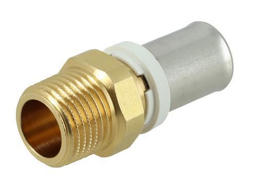Manchon à sertir à visser mâle fixe Fluxo laiton diamètre 16x1/2mm réf. FLM1615M
