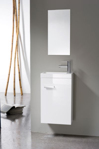 Meuble lave-mains 1 porte, 40 cm Alterna Concerto Laqué blanc