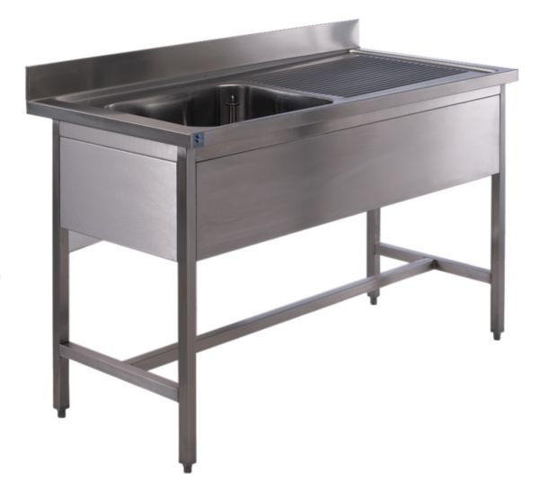 Plonge emboutie 1 bac avec égouttoir à gauche en inox Réf. EEGM098A00