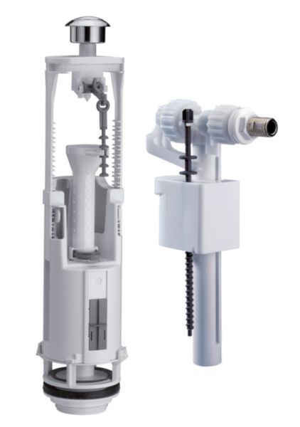Image principale de Mécanisme OPTIMA S, double touche 3 / 6 L, réglable en hauteur avec robinet flotteur réf. 37940010