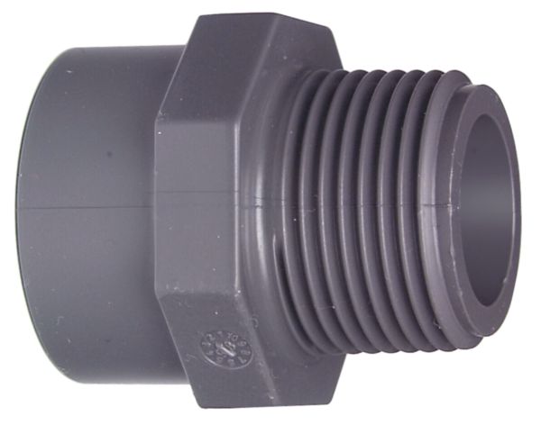 Embout d'adaptation fileté égal PVC-U diamètre 75-2 1/2 réf. 721910712