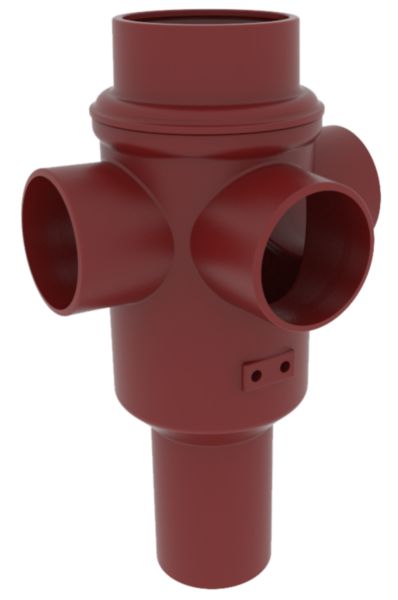 Culotte chute unique à fût longueur 2 entrées parallèles fonte SMU S diamètre nominal 100mm Réf. 177235 PAM