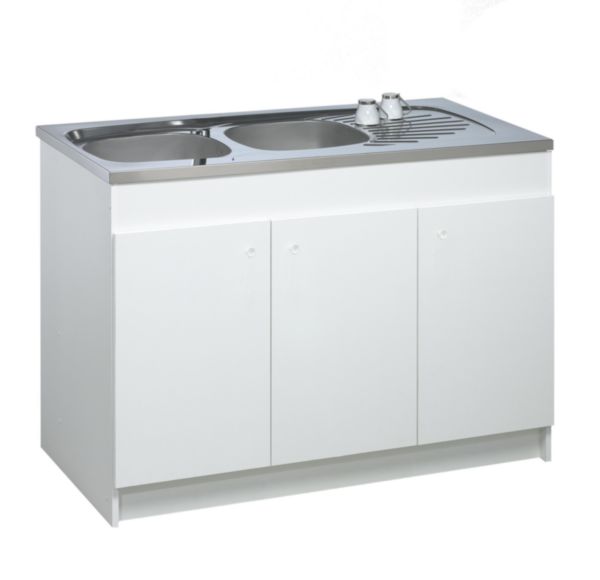 Meuble sous évier PRIMO 3 portes 120 cm sans niche