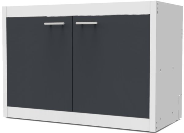 Portes de caisson CLIPMÉTAL COLOR 49 cm jeu de 2 portes, Coloris Anthracite