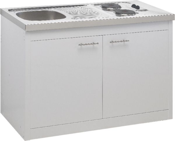 Meuble sous-évier (sans les portes) CLIPMETAL finition laqué Blanc Glacier 120 cm avec 1 étagère ABMV121Z00