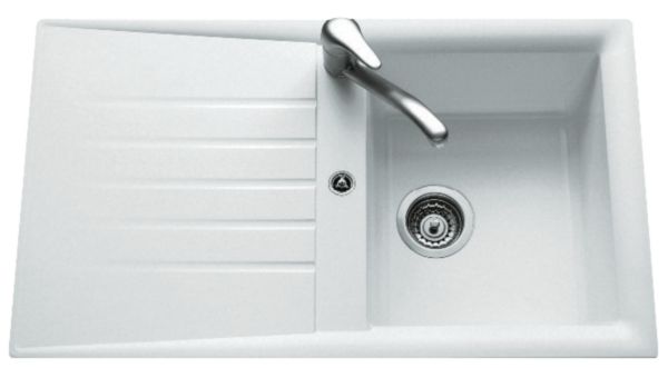 Evier NATURE Alterna Primeo 2 86 x 50cm 1 cuve 1 égouttoir bonde D90mm réversible blanc