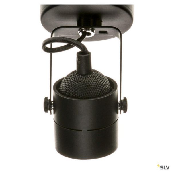 Spot 79 gu10 noir avec patere 230v 132020