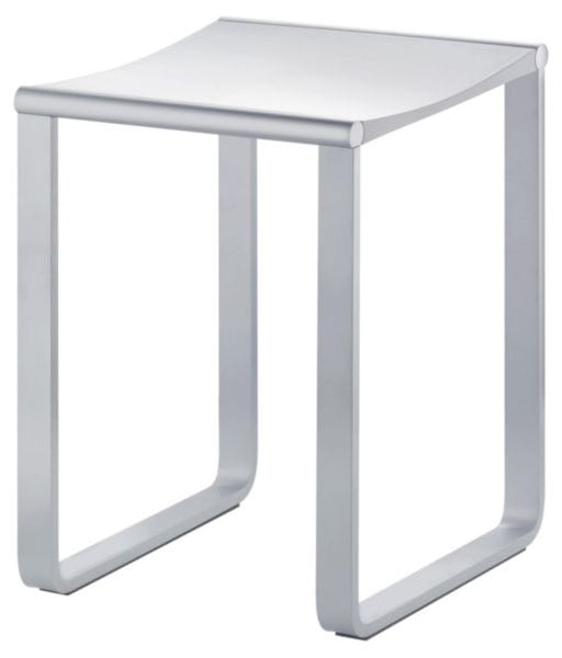 Tabouret adapté à la douche, aluminium argent anodisé/gris foncé réf. 14982170037