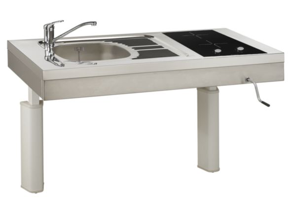 Console réglable KHK avec évier cuisinette CPBH 1 cuve  1200 vitro