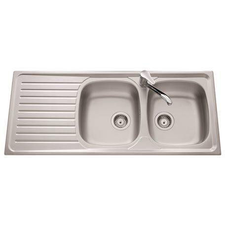 Image principale de Evier siros 2 cuves 1 egouttoir a encastrer reversible inox nid d'abeille 1160 x 500 réf. EV4721VE IND