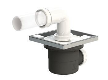 Bonde de douche pmr sortie horizontale capot carre et cadre à carreler réf 56830000000