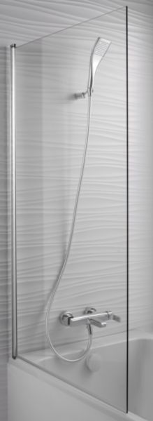 Pare baignoire STRUKTURA réversible 140 x 80 cm profilé chromé Réf. E6D042-GA