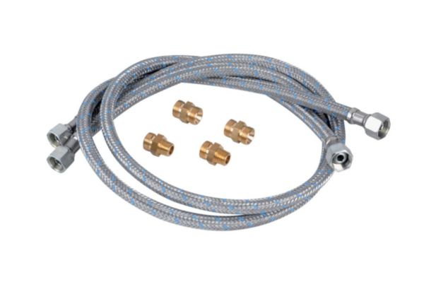 Kit 2 flexibles fioul universels droits 4 raccords Réf. FLE 02004