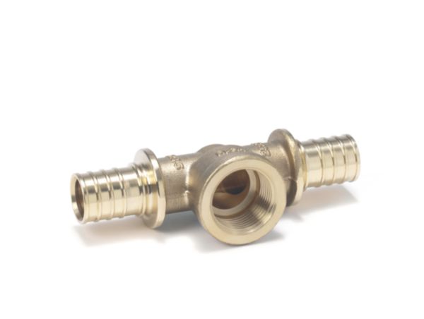 Té à sortie femelle diamètre 50-33x42-40 en laiton non dézincifiable Rehau Réf 11691571001