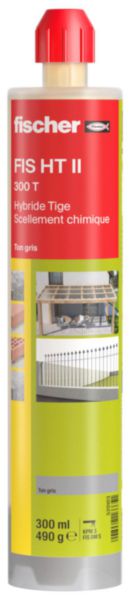 Cartouche de scellement résine hybride FIS HT II 300ml avec 2 canules - ton GRIS Réf. 520103