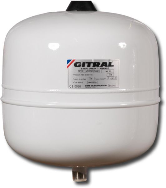 Vase d'expansion à membrane fixe HYDROCHAUD manchon 3 / 4'' 12 litres 10 bars -10/+99°C '' Réf HY12