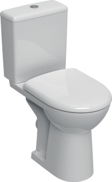 Pack WC au sol Rimfree surélevé Renova Comfort avec abattant fermeture ralentie et déclipsable  Réf. 501.849.01.1