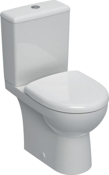 Pack WC au sol Rimfree compact Renova Compact avec abattant fermeture ralentie et déclipsable sortie multiple  Réf. 501.859.00.1