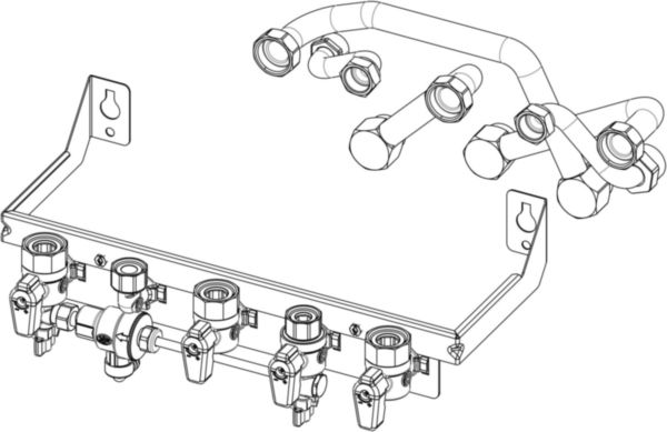 NF-Barrette + cadre écarteur mural + douilles de remplacement ELM Leblanc gamme 7 et 5 CF/VMC pour G40 Chaffoteaux-Ariston Réf. 3319568