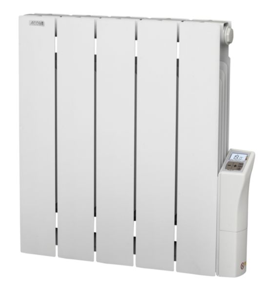 Image principale de Radiateur Atoll Prem's Electrique, Régulation digitale, puissance 1000 W , hauteur 575 mm, largeur 577 mm, 5 éléments , Blanc RAL 9010 Réf. TAG-100-056/CF