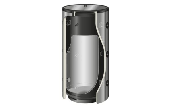 Image principale de Réservoir de stockage primaire CORSOLO 1500L : cuve en acier, jaquette ECOSKIN de 100 mm d'épaisseur, 6 piquages. 4 bar. Réf. 550053