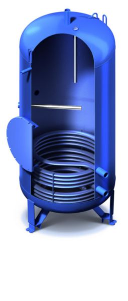 Préparateur ECS NEOFIRST 2000L, SECUR'EMAIL, serpentin acier émaillé, jaquette tôlée M0, trou d'homme 400mm, vidange bas. 8 bar. Réf. 930165