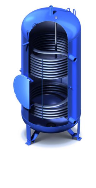 Préparateur ECS NEOFLOW 500L, SECUR'EMAIL, serpentin acier émaillé, jaquette tôlée M0 100mm, buse 112, vidange point bas. 8 bar. Réf. 930128