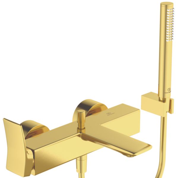Mitigeur bain-douche CONCA av set douche or brossé Réf. BC763A2