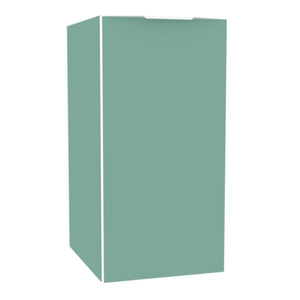 Module sous vasque Alterna PLENITUDE bleu fjord chant blanc et poignée blanche L30 cm P38 cm 1 porte partie gauche pour meuble 2 tiroirs
