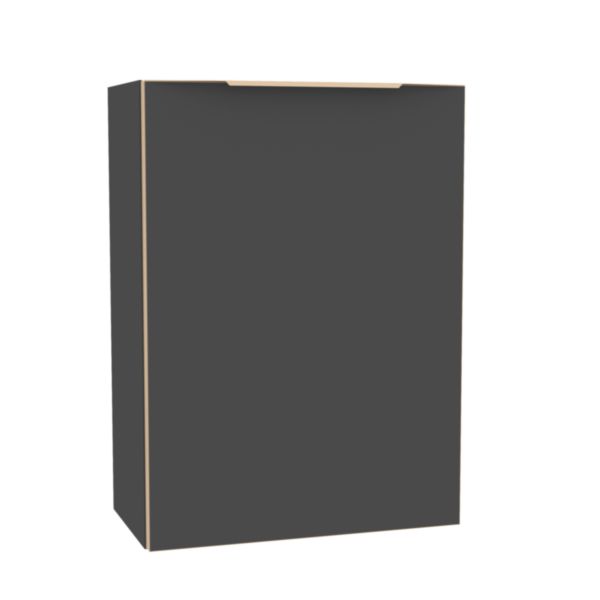 Lave mains Alterna Plénitude longueur 40cm profondeur 22cm Gris caviar chant doré et poignée doré version gauche
