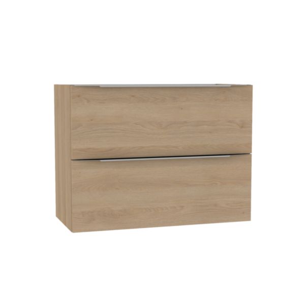Meuble sous vasque Alterna Plénitude longueur 80cm 2 tiroirs profondeur 46cm Chêne clair