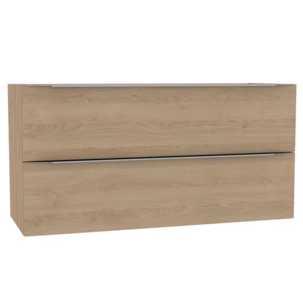 Meuble sous vasque Alterna Plénitude longueur 120cm 2 tiroirs profondeur 46cm Chêne clair